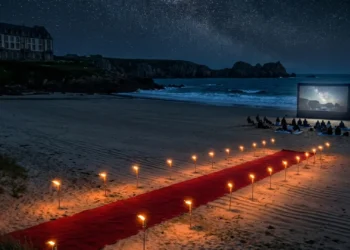 Une plage de Bretagne se transforme en salle de cinéma de plein air...